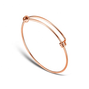 Cheap Wholesale Minimalist <strong>Silver</strong>/gold/rose Gold Plated Stainless Steel <strong>Men</strong> Women Wire Expandable <strong>Bangle</strong> <strong>for</strong> DIY Jewelry Making - Product Image 4