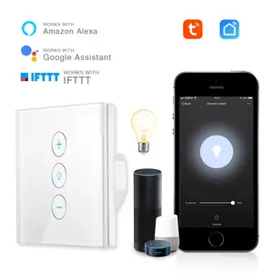 Interruptor de luz con atenuador, control por Wifi, UE/Reino Unido, 220v, Alexa