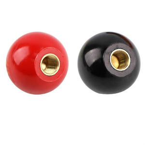 Kenop Putar Bakelite Bola Hitam Kuningan Merah Hitam - Product Image 4