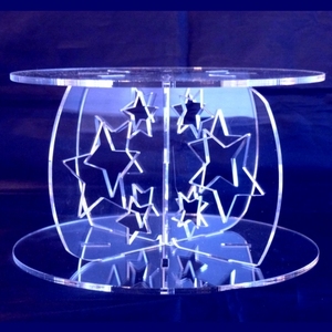 Giá Bày Bánh Cưới Bằng Acrylic Hình Vuông Thiết Kế Thời Trang Bằng Pha Lê 2 Tầng - Product Image 5