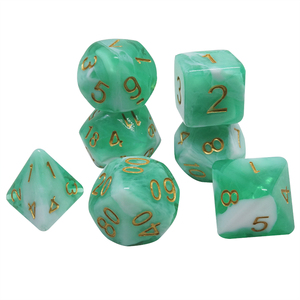 Juego de dados poliédricos de <span class=keywords><strong>color</strong></span> personalizado para juegos de rol DND-dados de resina de alta calidad de 7 piezas con diseño de mármol - Product Image 4
