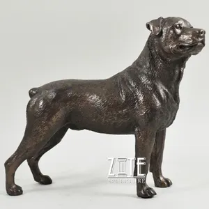 สวนกลางแจ้งขนาดรูปปั้นสัตว์ bronze rottweiler dog ประติมากรรม