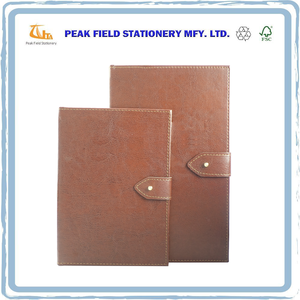 ที่กำหนดเองทำหนัง Pu วินเทจ A5สมุดจดบันทึกสมุดสีเหลือง - Product Image 2