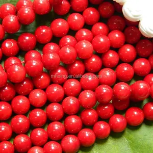 Batu Alam 8Mm A Merah Karang, Perhiasan Mode dan Batu Permata Longgar, Manik-manik Grosir untuk Pembuatan Desain DIY