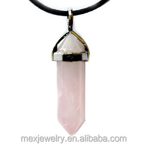 Collier pendentif en cristal de quartz naturel noir, prisme hexagonal, point de guérison, avec chaîne en cuir noir - Product Image 4