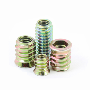 1/4 UNC Hex đầu đồ nội thất Hợp kim kẽm gỗ ren chèn M7 M8 - Product Image 2