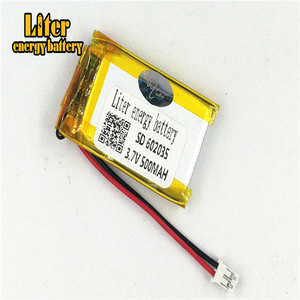 Plug 2.0-2 P 3.7 V 602035 500 mah lipo battery Rechargeable solar li ion polymer lithium battery with PCM - Product Image 1