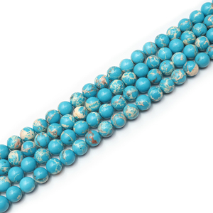Barato turquesa piedras preciosas perlas sueltas ronda 6mm 8mm energía poder curativo para la joyería China <span class=keywords><strong>azul</strong></span> turquesa - Product Image 1