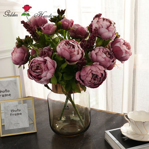<span class=keywords><strong>Bouquet</strong></span> <span class=keywords><strong>de</strong></span> roses et <span class=keywords><strong>de</strong></span> pivoines artificielles en soie, 13 têtes, pour mur <span class=keywords><strong>de</strong></span> <span class=keywords><strong>mariage</strong></span> - Product Image 2