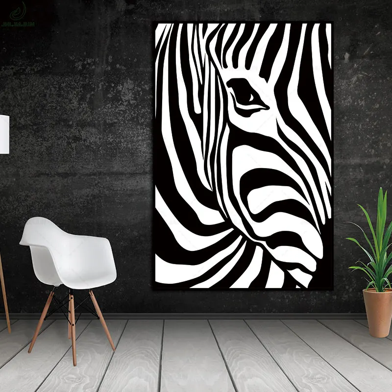 Tranh Canvas Hiện Đại Zebra Art Poster Tường Tóm Tắt Hình Ảnh Động Vật Trang Trí Nội Thất In Trên Canvas Trong Phòng Khách