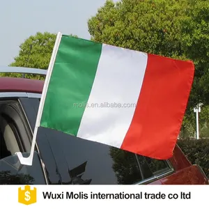 Stok Murah 100% Poliester Italia Jendela Mobil Bendera dengan Tongkat