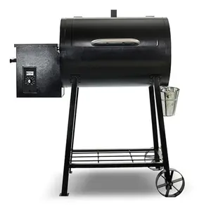 Outdoor Vertical Pellet Smoker Large Electric BBQ Barbecue Chicken Cooker Treager Grills Steel Restaurants Heavy Duty Support