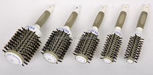 <span class=keywords><strong>Brosse</strong></span> à cheveux bruns, accessoire rond en céramique avec poils en <span class=keywords><strong>Nylon</strong></span> et Tourmaline - Product Image 3