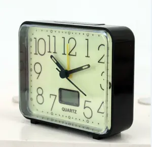 Luminous Hands Desktop Alarm Clock with Nightlight and Thermometer