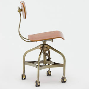 <span class=keywords><strong>Toledo</strong></span>-taburete de silla ajustable Industrial Vintage, con ruedas - Product Image 3