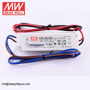 Mean Well 20 W Waterdichte IP67 LED Driver 350mA LPC-20-350