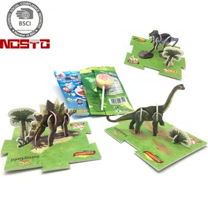 Salah Satu Mainan Permen Promosi Terbaik untuk Penjualan Bergulir, Desain OEM 3D Puzzle Dinosaurus