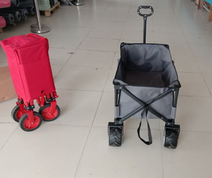 Truk tangan Pantai 4 roda dua pegangan, dengan roda pasir pantai gerobak utilitas lipat luar ruangan - Product Image 6