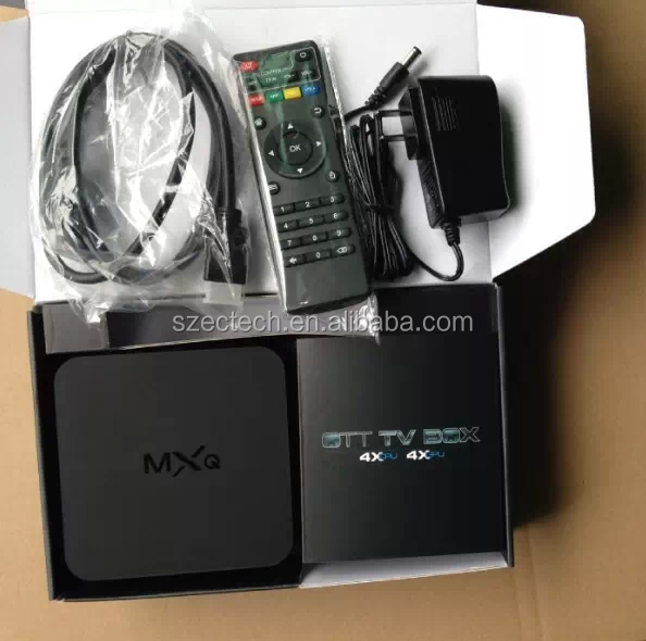2015 New MXQ Box Android 4.4.2 Amlogic S805 Quad Core Full HD 1080 P OTT Tv Box MXQ pris en charge xbmc, Skype, E-mail, Msn