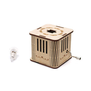 Boîte à musique de luxe en bois, mécanisme avec manivelle à main, modèle 2020, vente en gros - Product Image 5