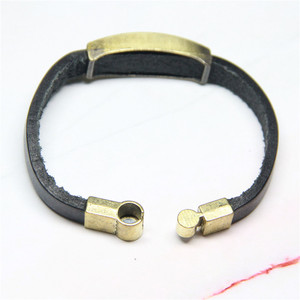 Bracciale in lega di moda bracciale chiusura magnetica vera pelle angelo ala GL010 - Product Image 2