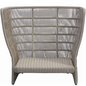 Leisure Comfortable Patio Bistro Wicker Dining Furniture Outdoor Garden High Back <strong>Club</strong> <strong>Rattan</strong> Aluminum <strong>Chairs</strong>