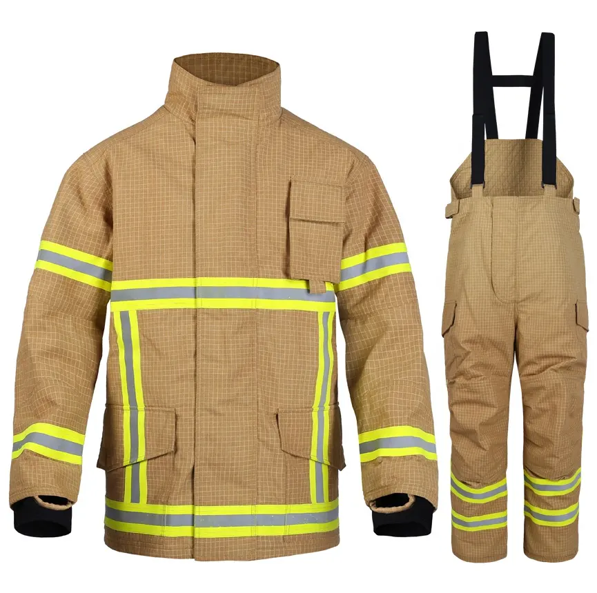 Herbruikbare Speciale Stof Structurele Brandbestrijding Beschermende Veiligheid Brandvertragende Kleding Voor Brandweerman