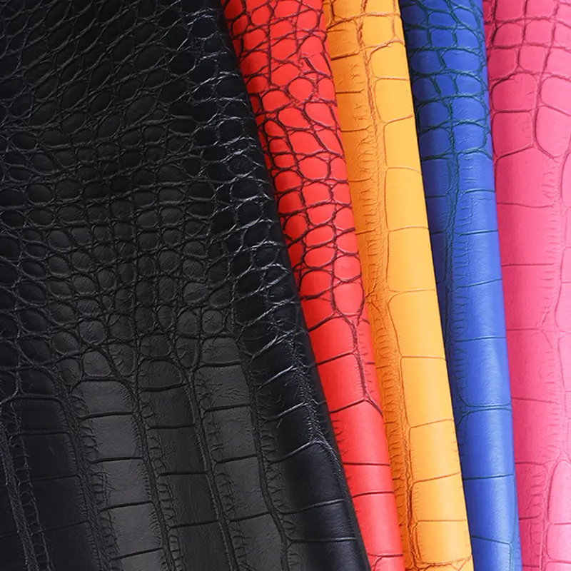 Synthetic PVC material embossed crocodile leather for luxury bag