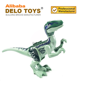 Plastik yapı taşı Jurassic dinozor serisi oyuncaklar orman Velociraptor desenli hayvan tuğla çocuklar için (DE237D) - Product Image 3