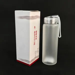 500 ml Süblimasyon Boş Buzlu Renk Drinkware Mat Cam Su Şişesi