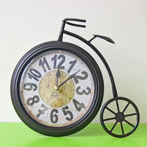 Vintage Iron Bicycle Art Deco Design <strong>Top</strong> <strong>Table</strong> <strong>Clock</strong> Needle Wall <strong>Clock</strong> for Household Use - Product Image 4