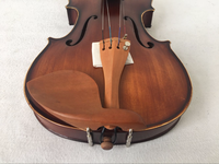 Violon professionnel Sinomusik rouge-brun fait à la main, verni, avec cordes allemandes de qualité supérieure, en érable flammé et épicéa sculpté