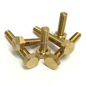 DIN 933立方米m4 m5黄铜螺钉黄铜六角头螺栓黄铜螺栓和螺母