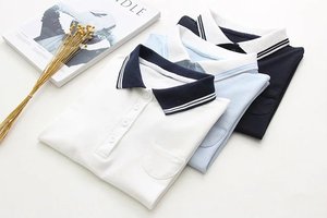 Abbigliamento Estivo per Studentesse, T-shirt con Colletto in Stile Coreano, Design a Blocchi di Colore, Camisa De <span class=keywords><strong>Polo</strong></span>, Top Corto Personalizzato - Product Image 6