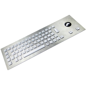 Chiếu sáng backlit không thấm nước công nghiệp gồ ghề thép không gỉ PC bàn phím với Trackball quang - Product Image 6
