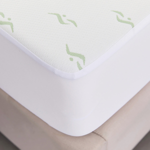 Sábana de cama ajustada de Jacquard de bambú, Protector de colchón impermeable transpirable hipoalergénico, disponible - Product Image 2