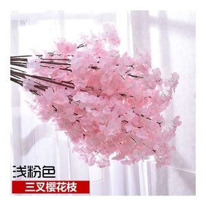 Ramas <span class=keywords><strong>de</strong></span> flores <span class=keywords><strong>de</strong></span> cerezo artificiales realistas hechas a mano <span class=keywords><strong>de</strong></span> <span class=keywords><strong>3</strong></span> tenedores para decoraciones Día <span class=keywords><strong>DE</strong></span> LA MADRE Volver a la escuela Año Nuevo chino - Product Image 2