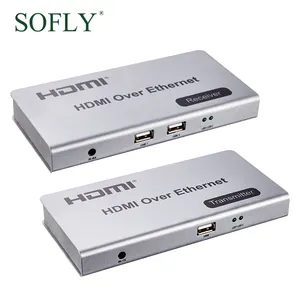 120 m HDMI USB ऑडियो और माइक के साथ आईपी पर KVM भरनेवाला 1080 P