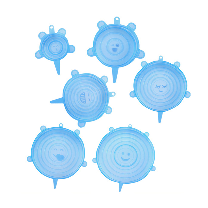 Многоразовые силиконовые растягивающиеся крышки для пищевых продуктов