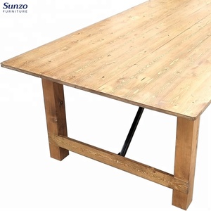 Mesa de Comedor de Madera de Pino Sólido Estilo Francés para Restaurante, Hotel, Hogar, Muebles de Cocina Vintage - Product Image 1