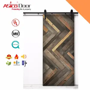 38 "× 84" American Style Solid Wooden British Brace Knotty Pine Unfinished Barn Door Slab With Sliding Door Hardware