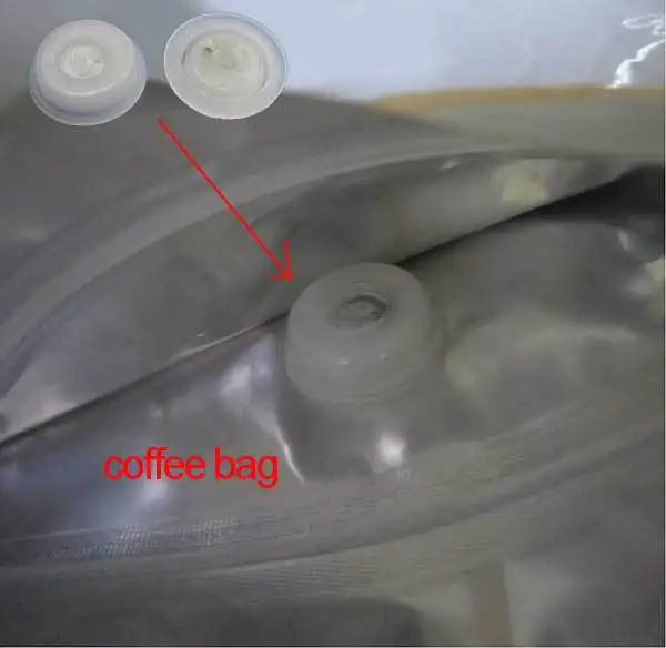Válvula de bolsa de café recién tostado para degas