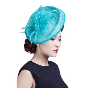 Chapeau de cérémonie en sinamay pour femmes, fascinateur de <span class=keywords><strong>mariage</strong></span>, chapeau de fête britannique, chapeau de <span class=keywords><strong>mariage</strong></span>, vente en gros à prix réduit - Product Image 6