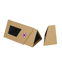 Cajas de Embalaje Triangulares de Cartón Kraft con Ventana para Hongos