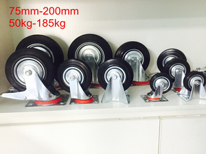 Roulettes industrielles en caoutchouc WBD, roues de <span class=keywords><strong>3</strong></span> pouces, solides, de 75mm 40kg, 100mm, nouveau modèle - Product Image 2