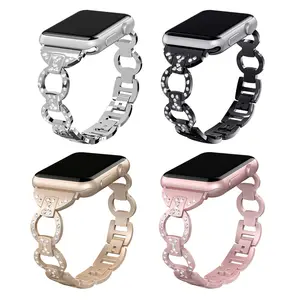 Tschick धातु बैंड एप्पल iwatch घड़ी बैंड के लिए श्रृंखला 4 श्रृंखला के लिए 3/2/1, समायोज्य स्टेनलेस स्टील प्रतिस्थापन Wristbands