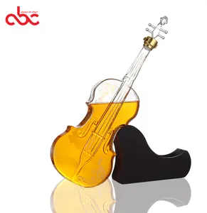 1000毫升手工制作的硼硅酸盐创意小提琴造型玻璃瓶威士忌酒酒精玻璃倾析器