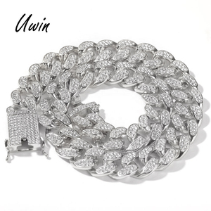 Cadena de Eslabones Cubanos Gruesa de 20 mm Estilo Hip Hop Iced Out Joyería para Hombre Rapper Collar Pesado al por Mayor - Product Image 4