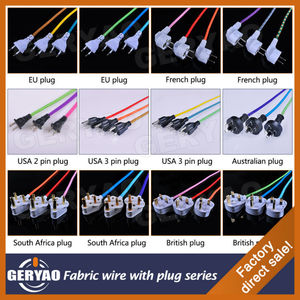 <span class=keywords><strong>Prise</strong></span> britannique BS avec fil en tissu coloré, <span class=keywords><strong>prise</strong></span> britannique à 3 broches avec câble tressé, <span class=keywords><strong>prise</strong></span> BS à 3 broches avec fil électrique textile - Product Image 2