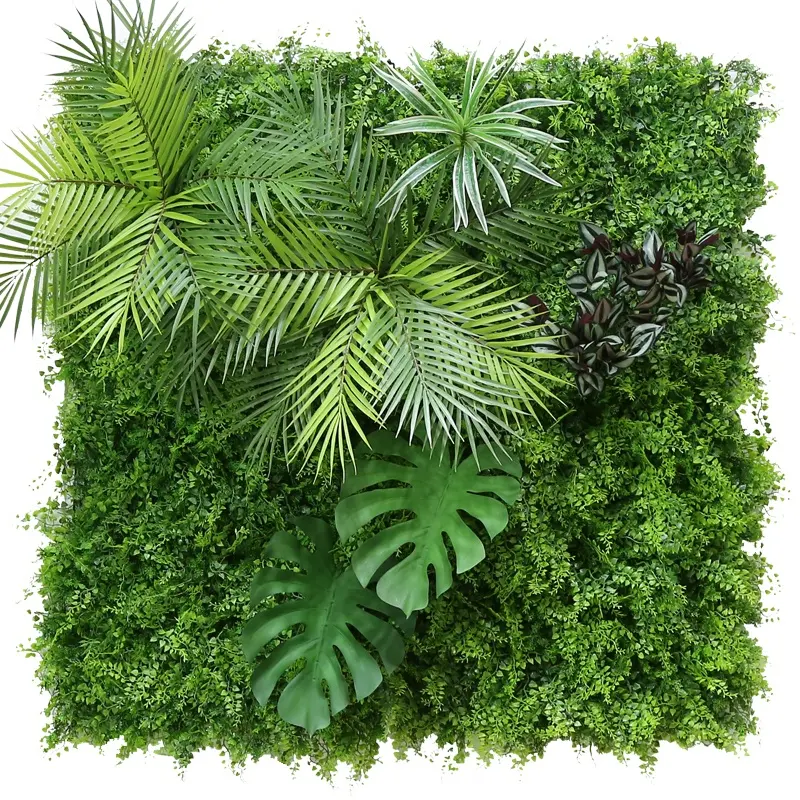 Outdoor Artificial Green Walls Leaves Fence 1x1m UV Proof DIY Vertical Garden Wall Panels Screen Backyards Decorations